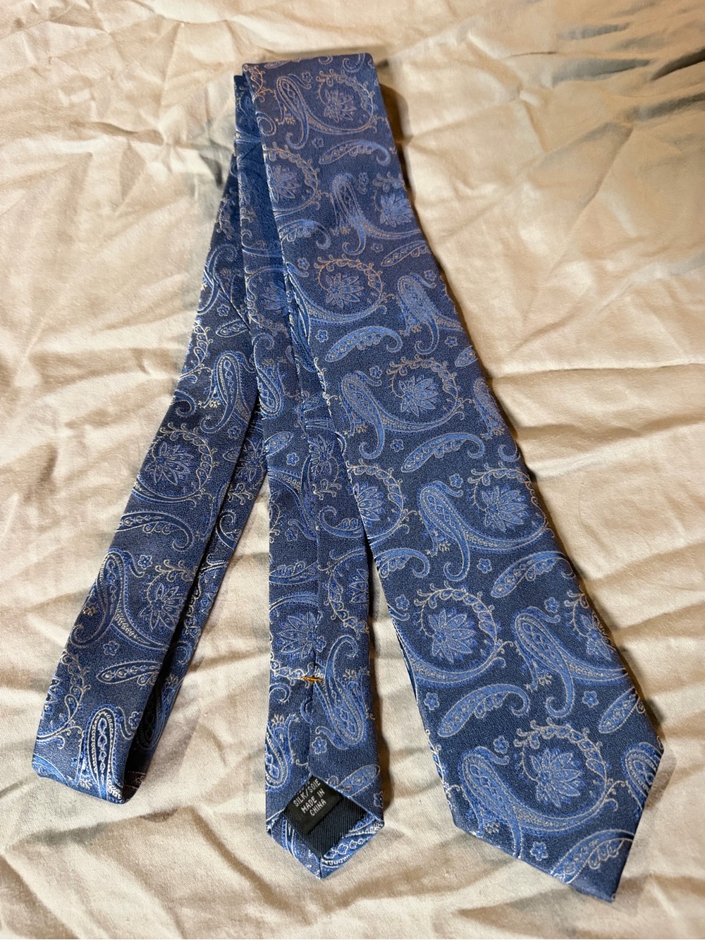 Navy Paisley Men's Tie - Classic Formal Accessory